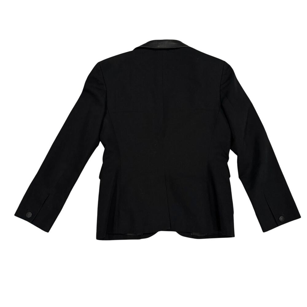 Rag & Bone Black Blazer Perforated Leather Collar Women's Size 4 Made in USA - Picture 2 of 13